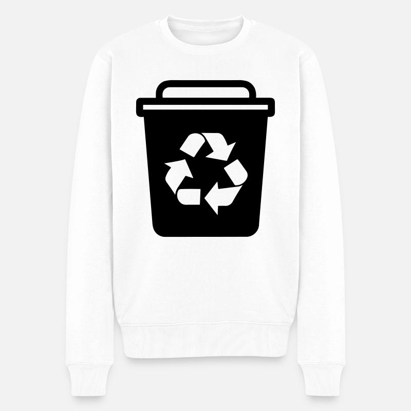 Mülltonne - Männer Premium Bio Pullover - Weiß
