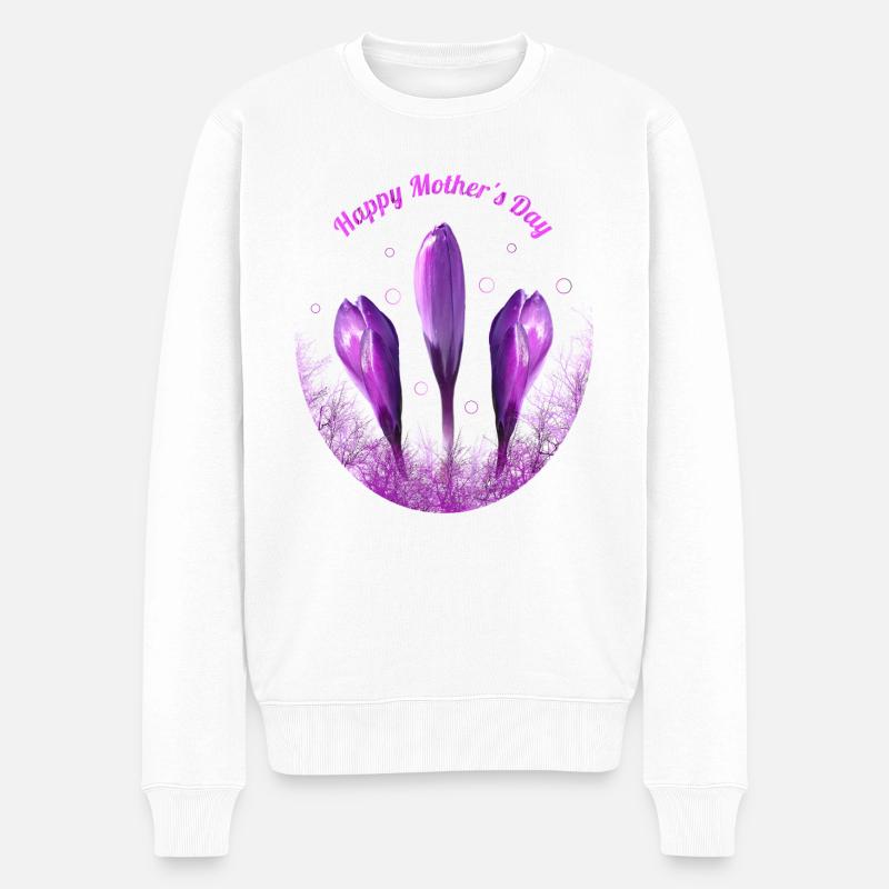Crocus Fête des Mères - Pull Premium bio Homme - blanc