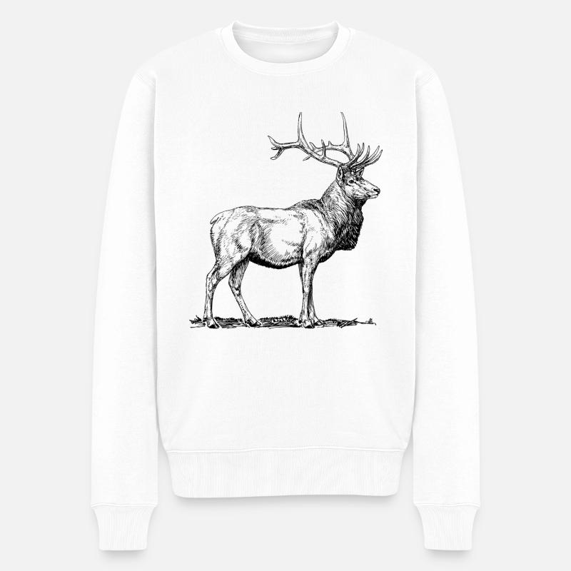 Cerf fier - Pull Premium bio Homme - blanc