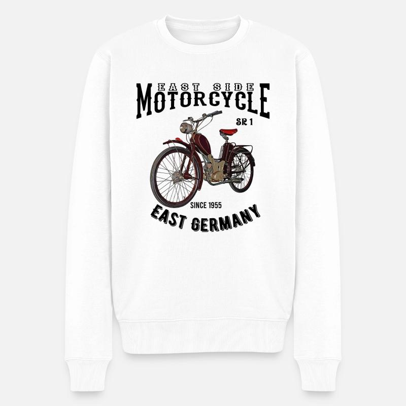 Moped DDR SR 1 aus Suhl Motorcycle East Germany - Männer Premium Bio Pullover - Weiß