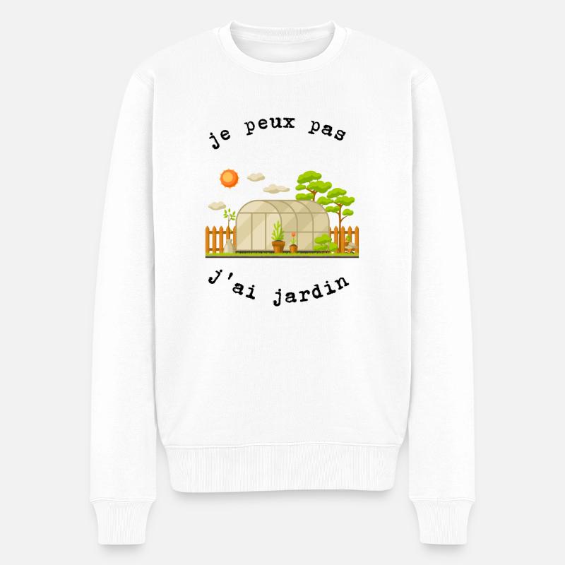 je peux pas j'ai jardin - Pull Premium bio Homme - blanc