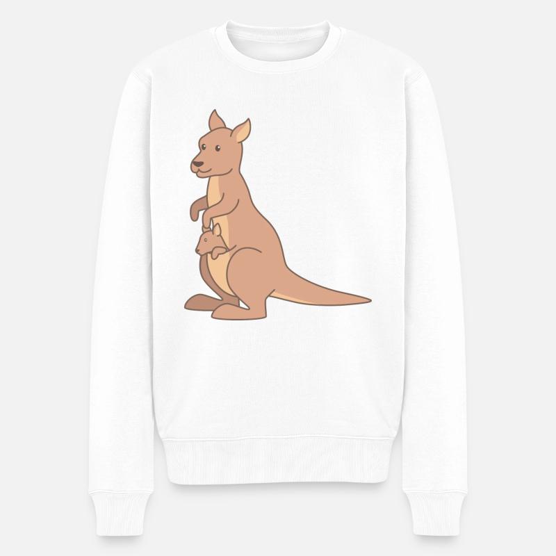 Känguru - Männer Premium Bio Pullover - Weiß