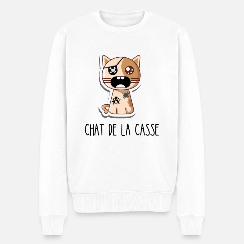 Chat de la casse - Pull Premium bio Homme - blanc