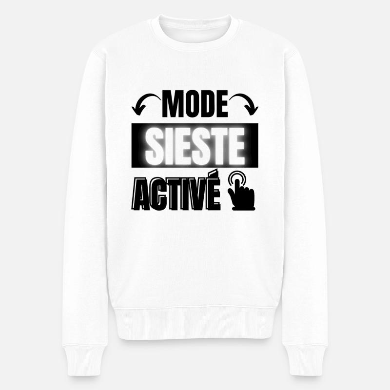 mode sieste activé - Pull Premium bio Homme - blanc