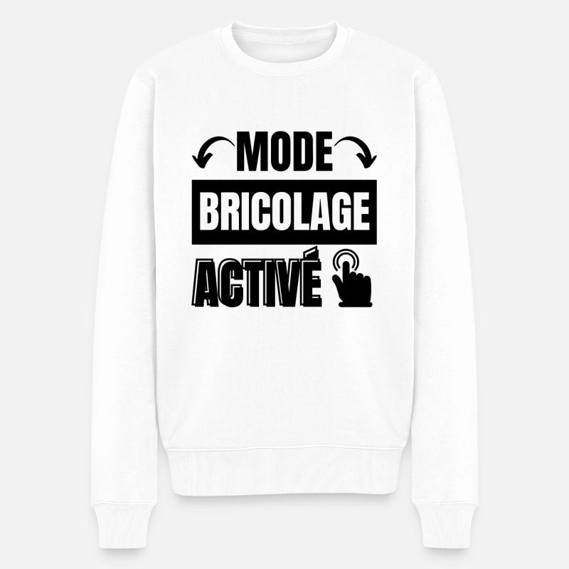 mode bricolage - Pull Premium bio Homme - blanc