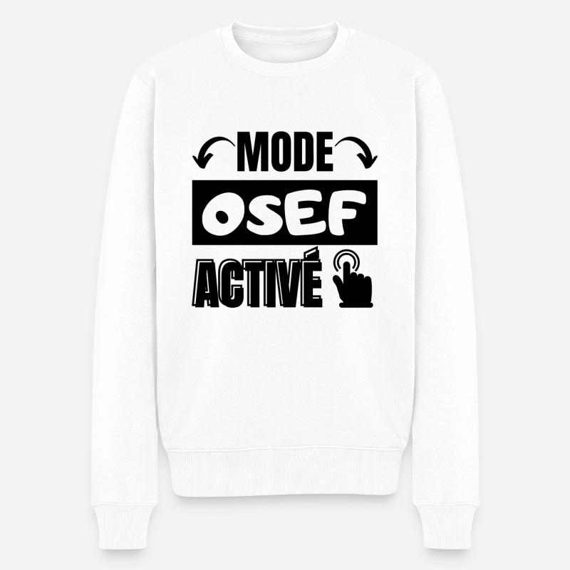mode osef - Pull Premium bio Homme - blanc
