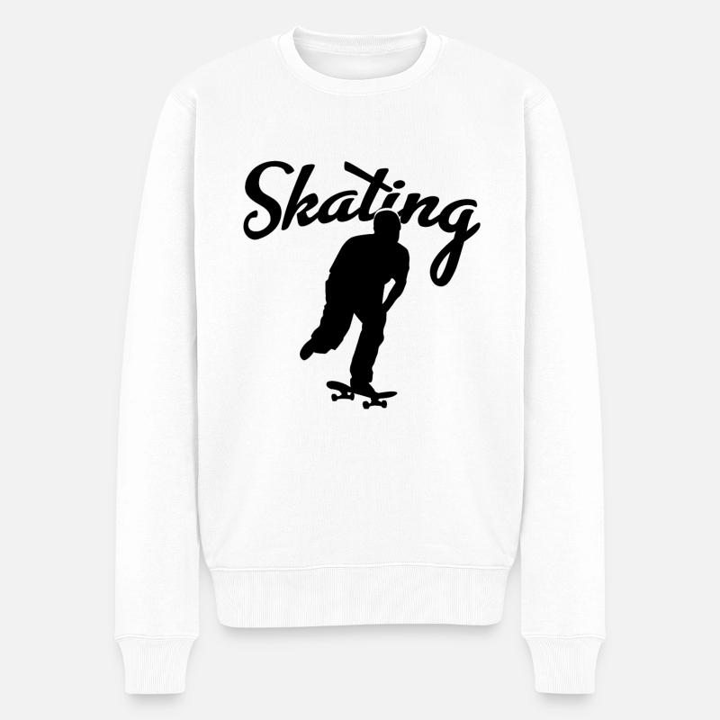 Skating - Männer Premium Bio Pullover - Weiß