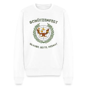 Schützenfes: Glaube, Sitte, Heimat - Männer Premium Bio Pullover - Weiß - Vorne - Thijin (182cm)