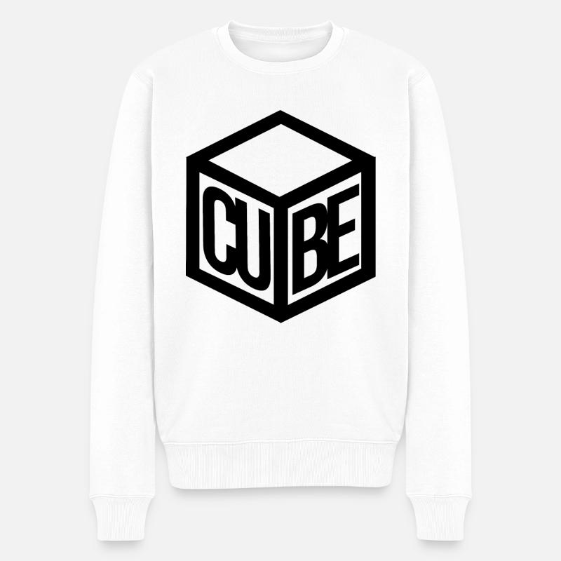 musique électronique cube cadeau - Pull Premium bio Homme - blanc