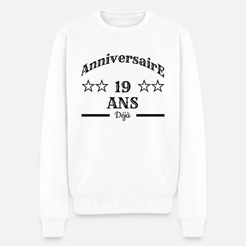 Anniversaire 19 ans déjà - Pull Premium bio Homme - blanc
