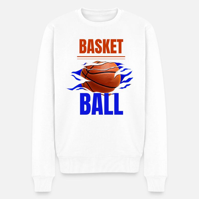 Basketball - Männer Premium Bio Pullover - Weiß
