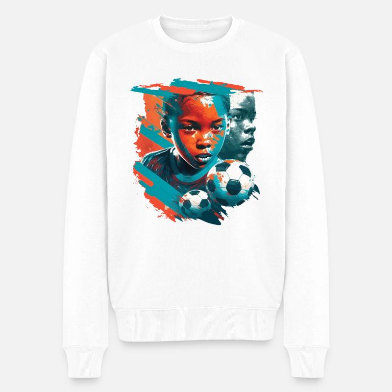 Junge Fußball Geschenk - Männer Premium Bio Pullover - Weiß