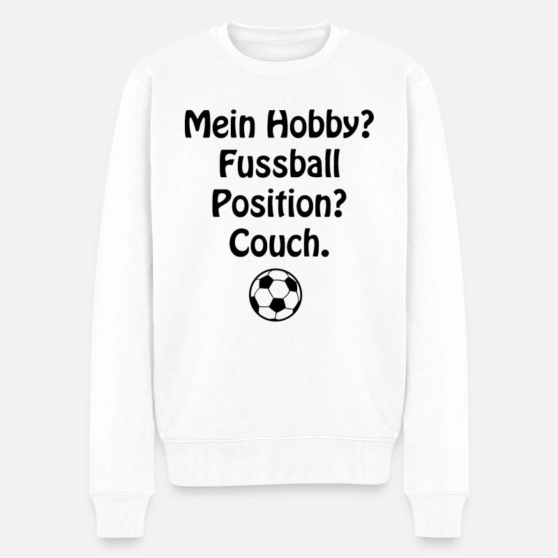Fußball Soccer - Männer Premium Bio Pullover - Weiß