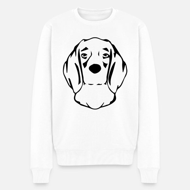 Hund Dog - Männer Premium Bio Pullover - Weiß