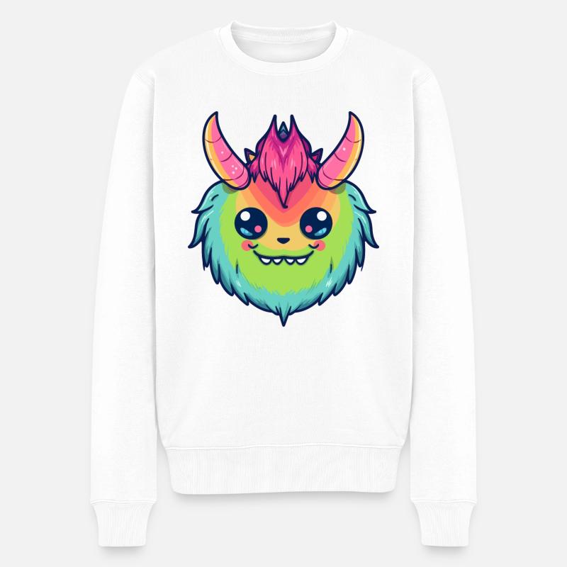 Netter Dämon des Pride-Monats - Männer Premium Bio Pullover - Weiß