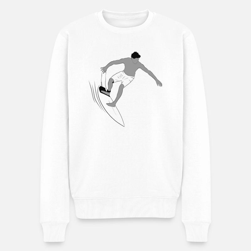 Surfer - Männer Premium Bio Pullover - Weiß