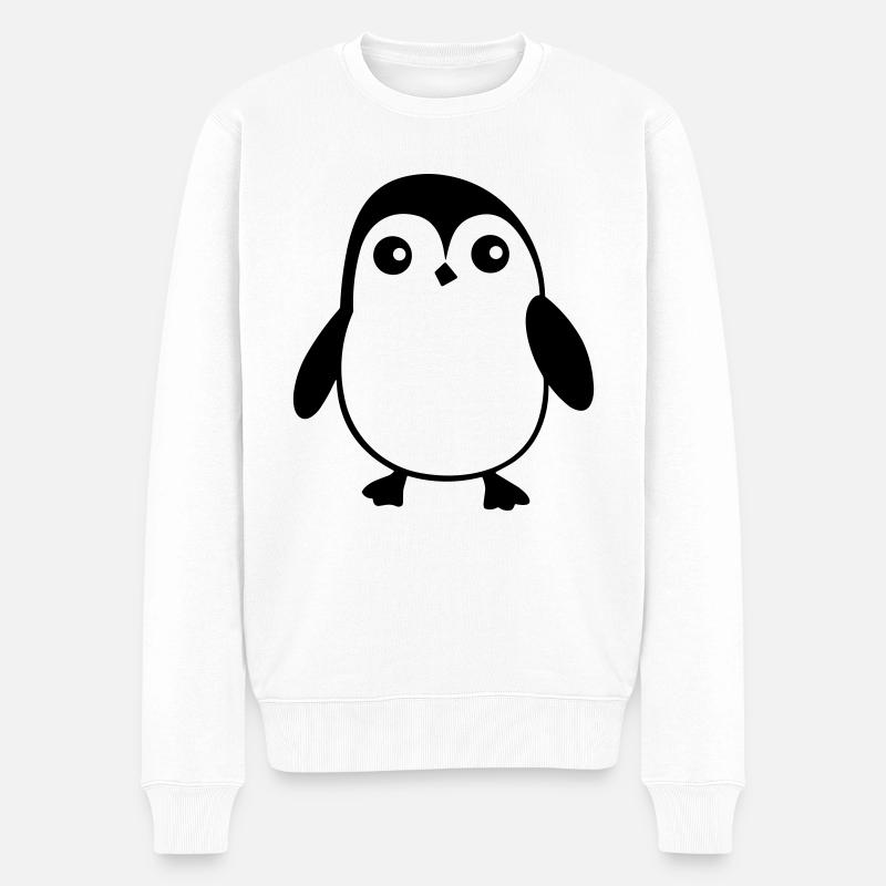 Pinguin - Männer Premium Bio Pullover - Weiß