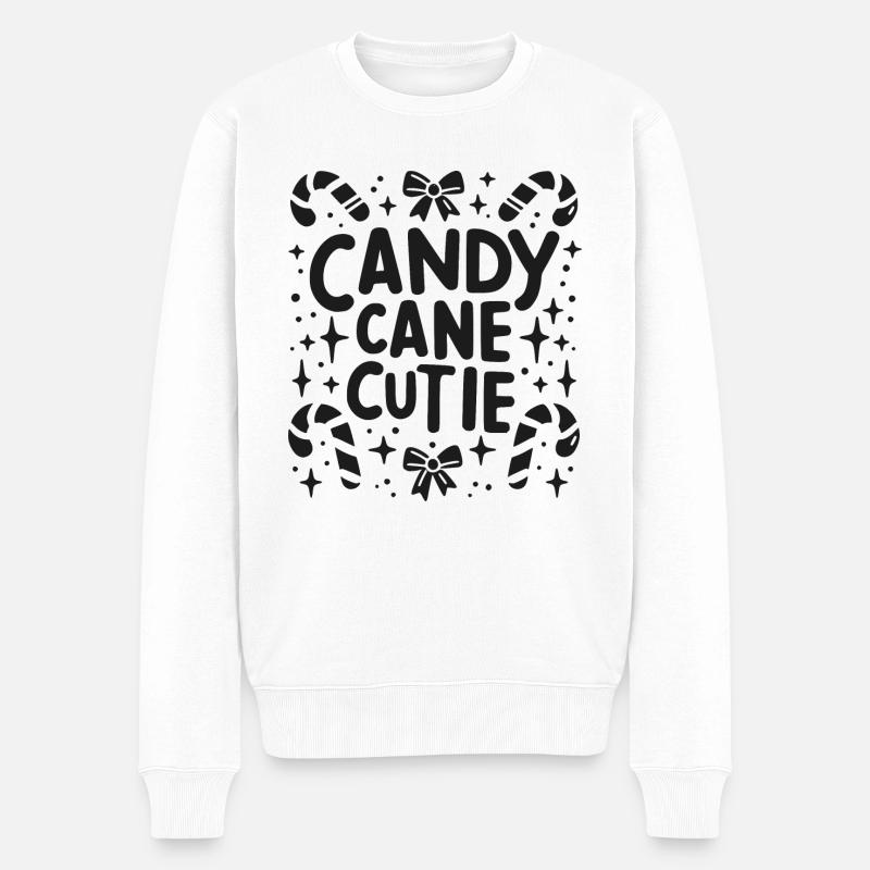 Canne de bonbon mignonne - Pull Premium bio Homme - blanc