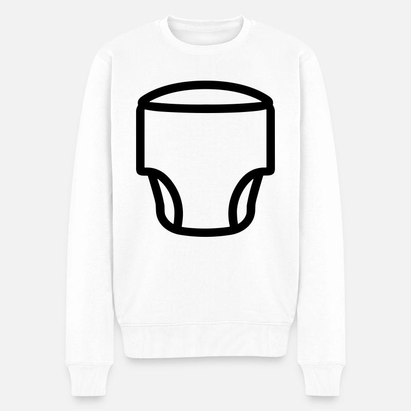 Schicht - Männer Premium Bio Pullover - Weiß