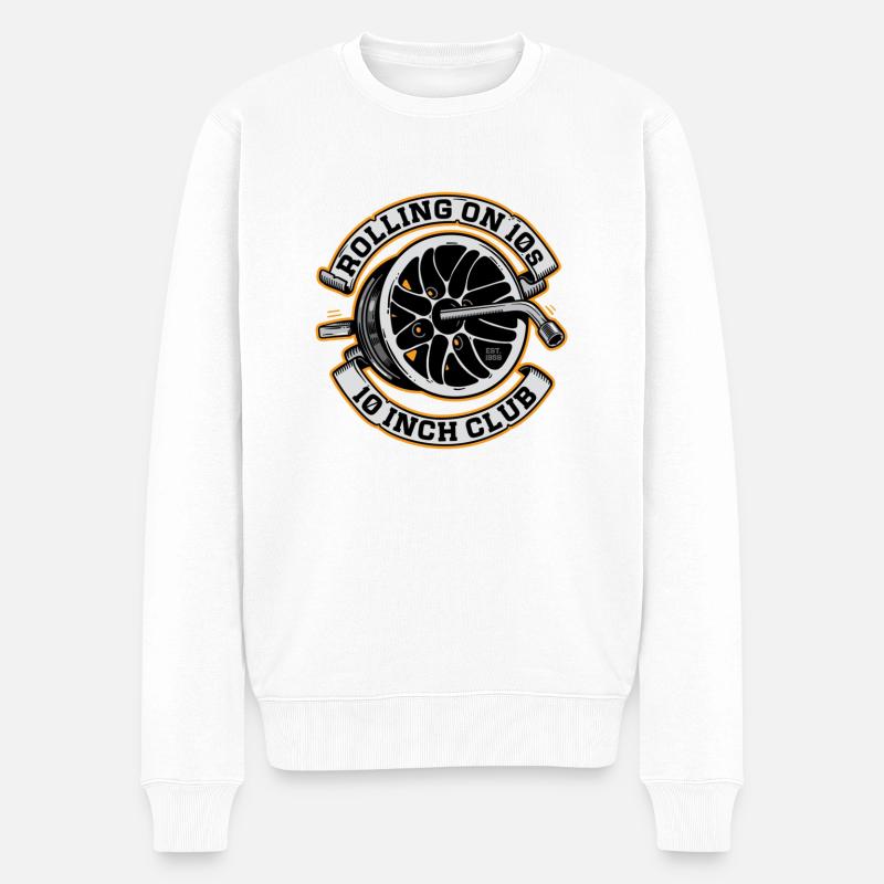 10 tommer club merc - Økologisk premium-sweatshirt til mænd - hvid
