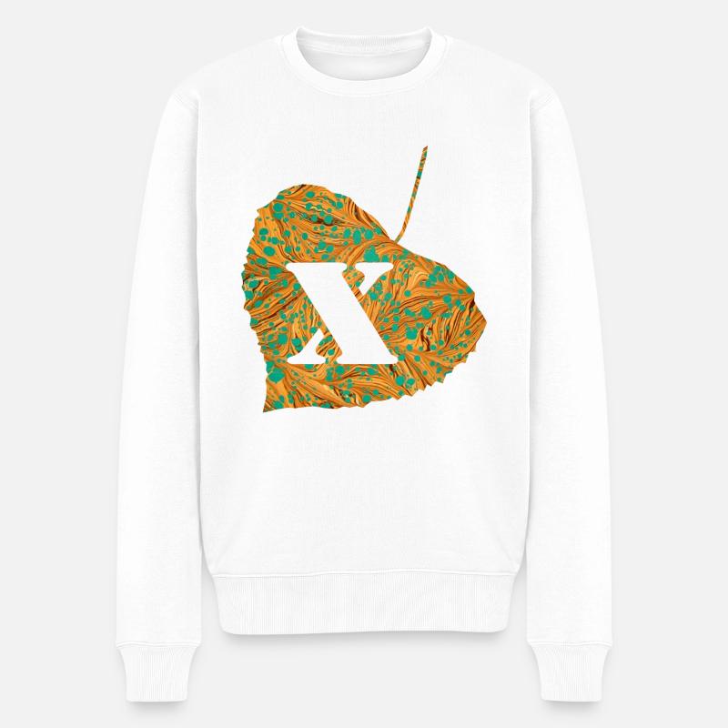 Feuille E 95 x - Pull Premium bio Homme - blanc