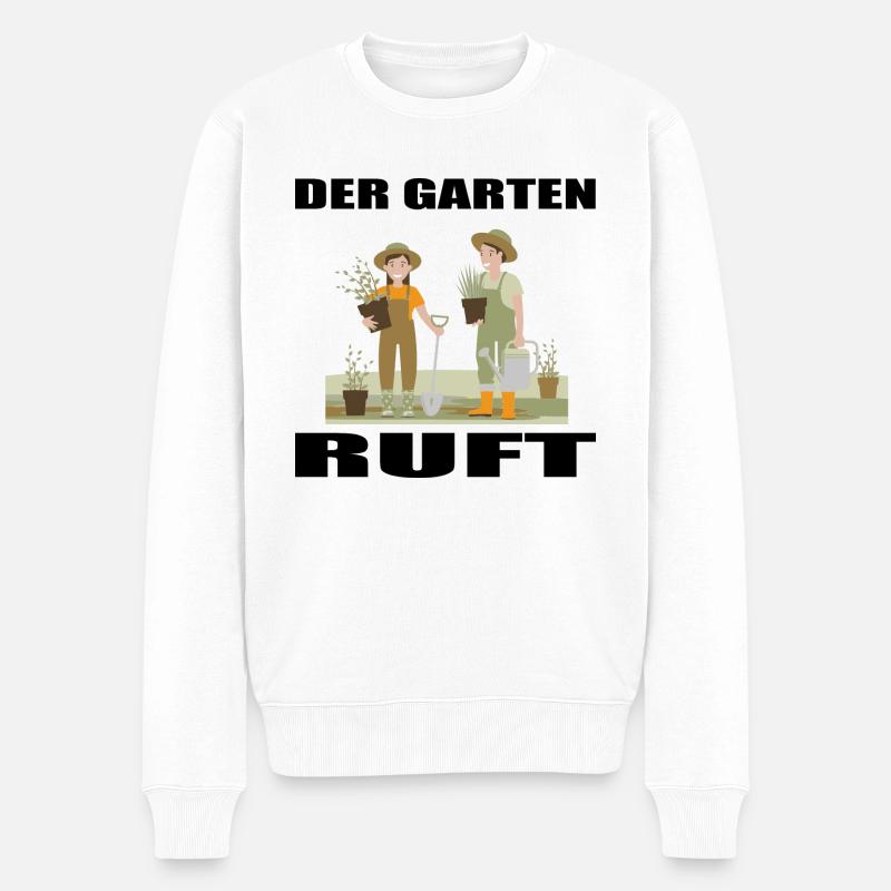 Garten - Männer Premium Bio Pullover - Weiß