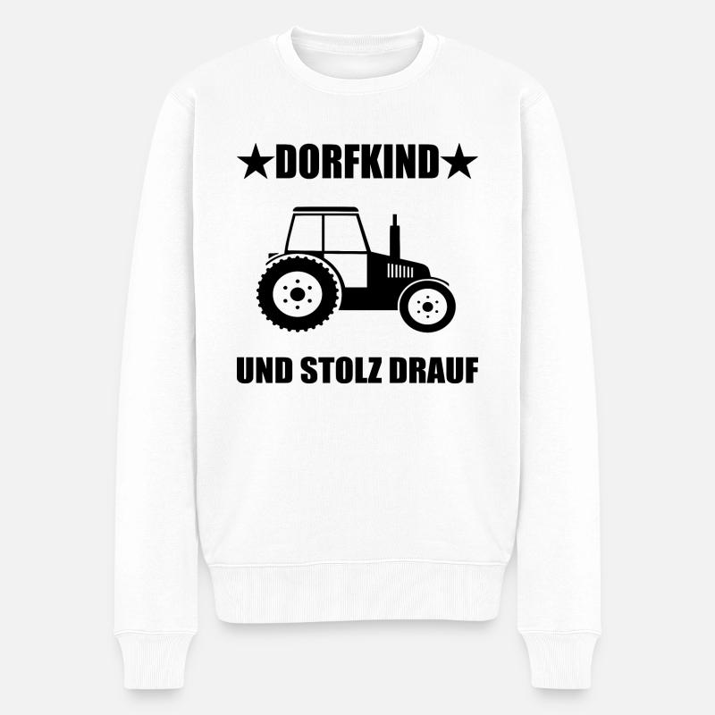 Dorfkind - Männer Premium Bio Pullover - Weiß