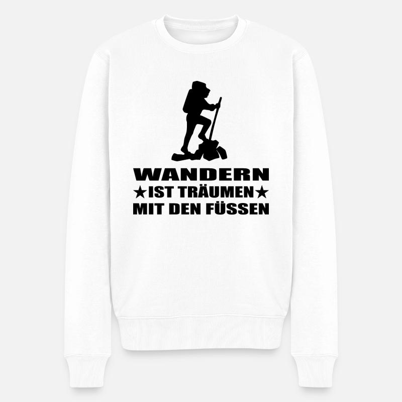 Wandern - Männer Premium Bio Pullover - Weiß