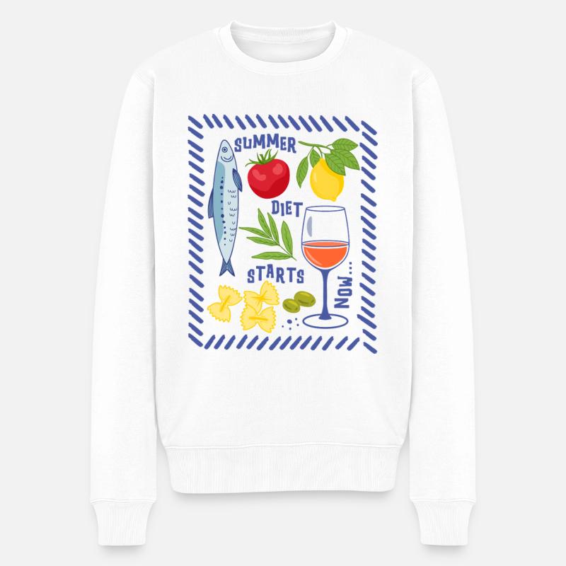 Sommerdiät - Männer Premium Bio Pullover - Weiß