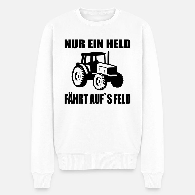 Traktor - Männer Premium Bio Pullover - Weiß