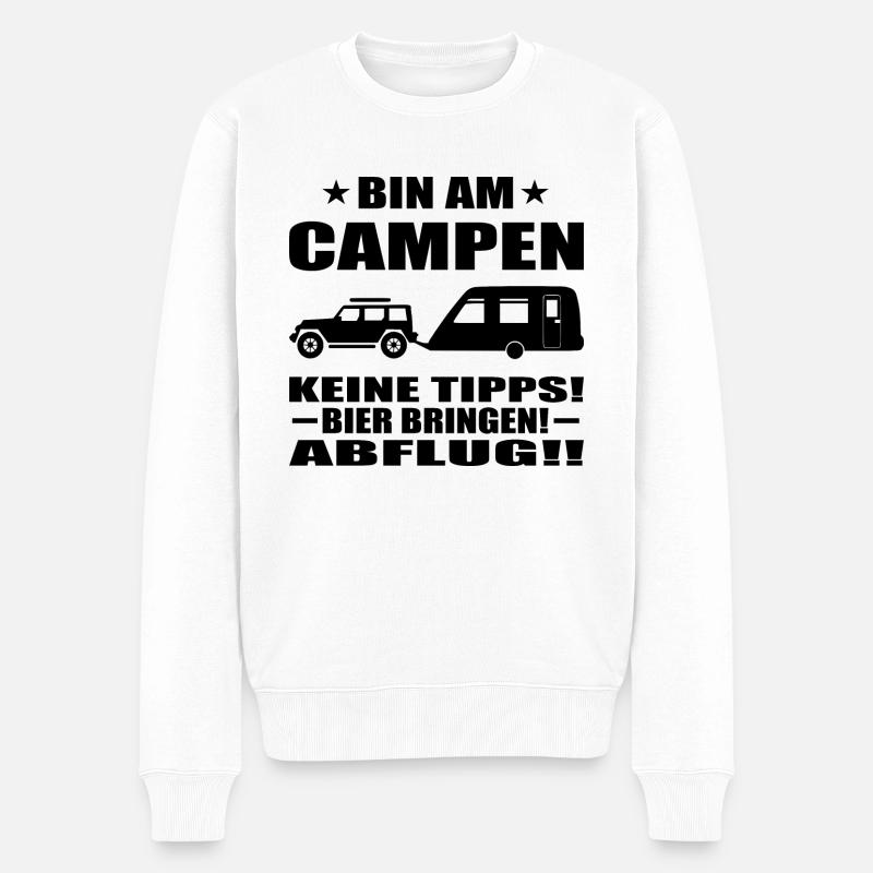Camping - Männer Premium Bio Pullover - Weiß