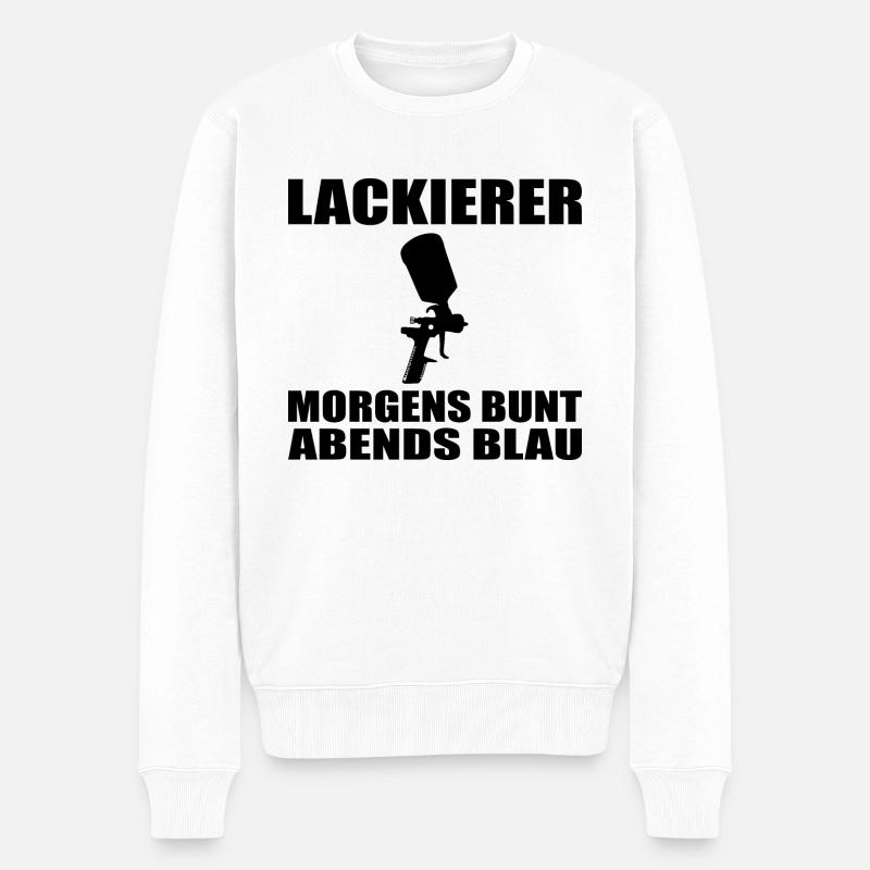 Lackierer - Männer Premium Bio Pullover - Weiß