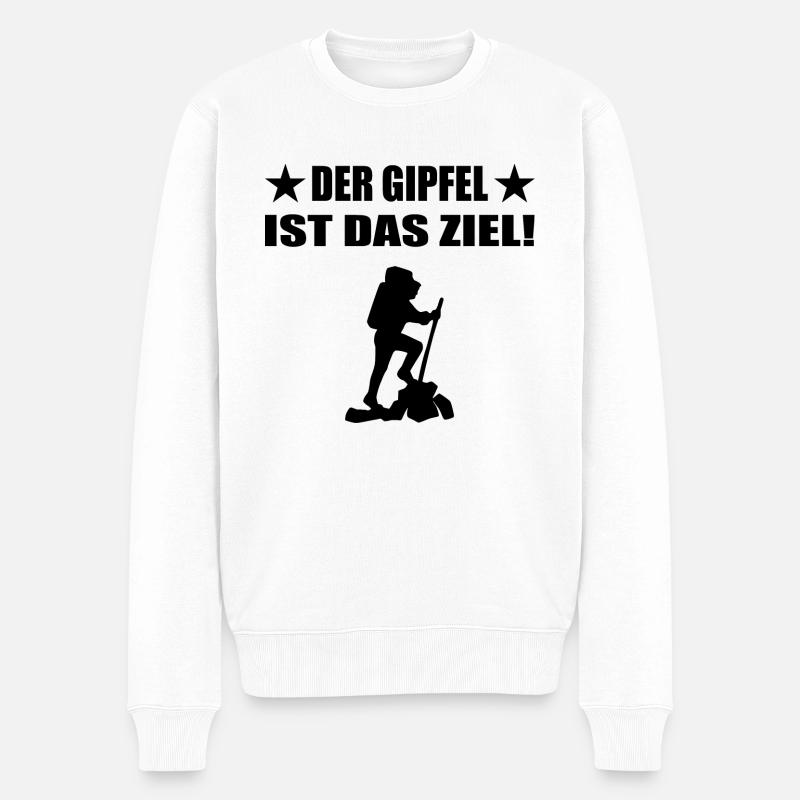 Wandern - Männer Premium Bio Pullover - Weiß