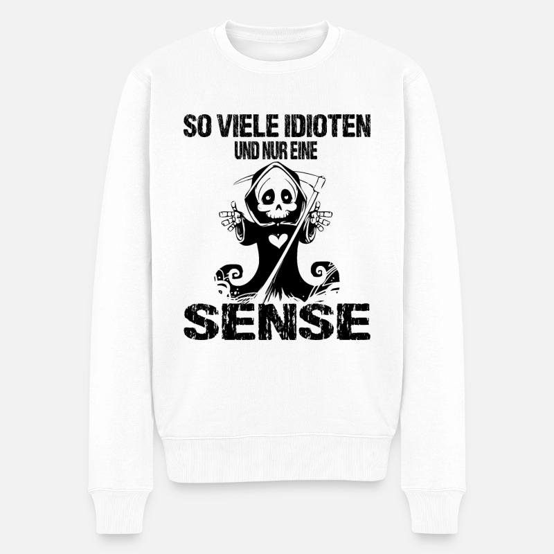 Spruch - Männer Premium Bio Pullover - Weiß