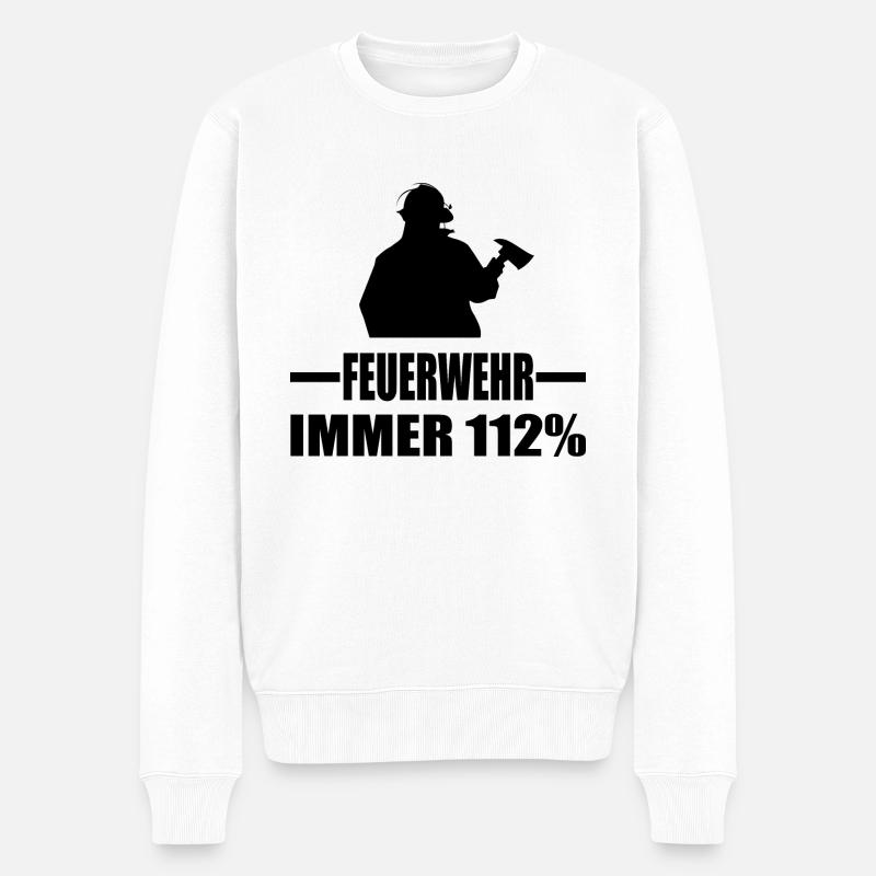 Feuerwehr - Männer Premium Bio Pullover - Weiß