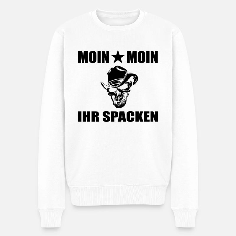 Moin - Männer Premium Bio Pullover - Weiß