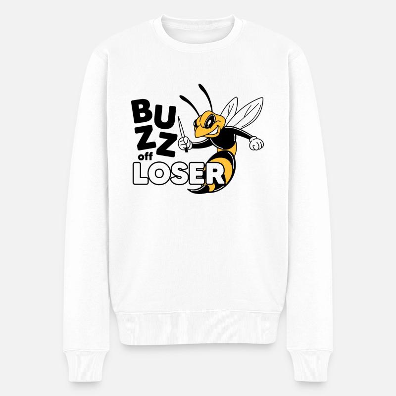 Biene und Verlierer - Männer Premium Bio Pullover - Weiß