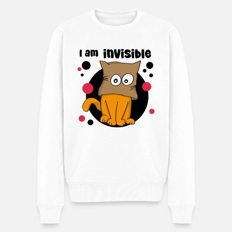 I am invisible - Männer Premium Bio Pullover - Weiß