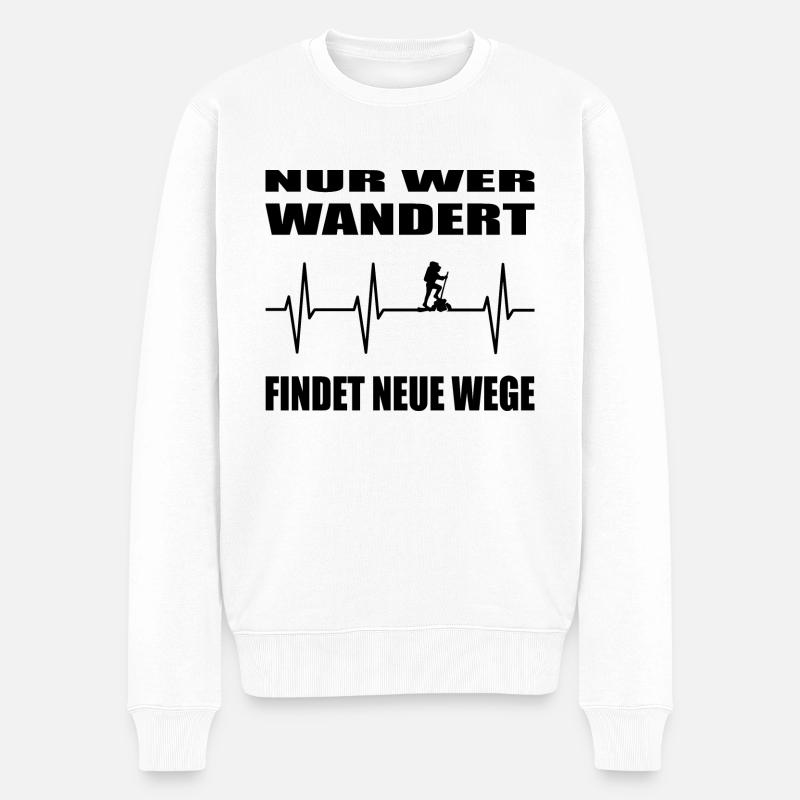 Wandern - Männer Premium Bio Pullover - Weiß