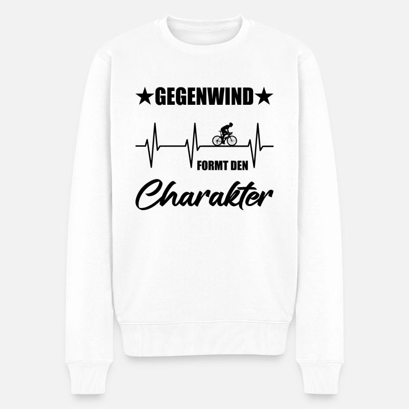 Fahrrad - Männer Premium Bio Pullover - Weiß