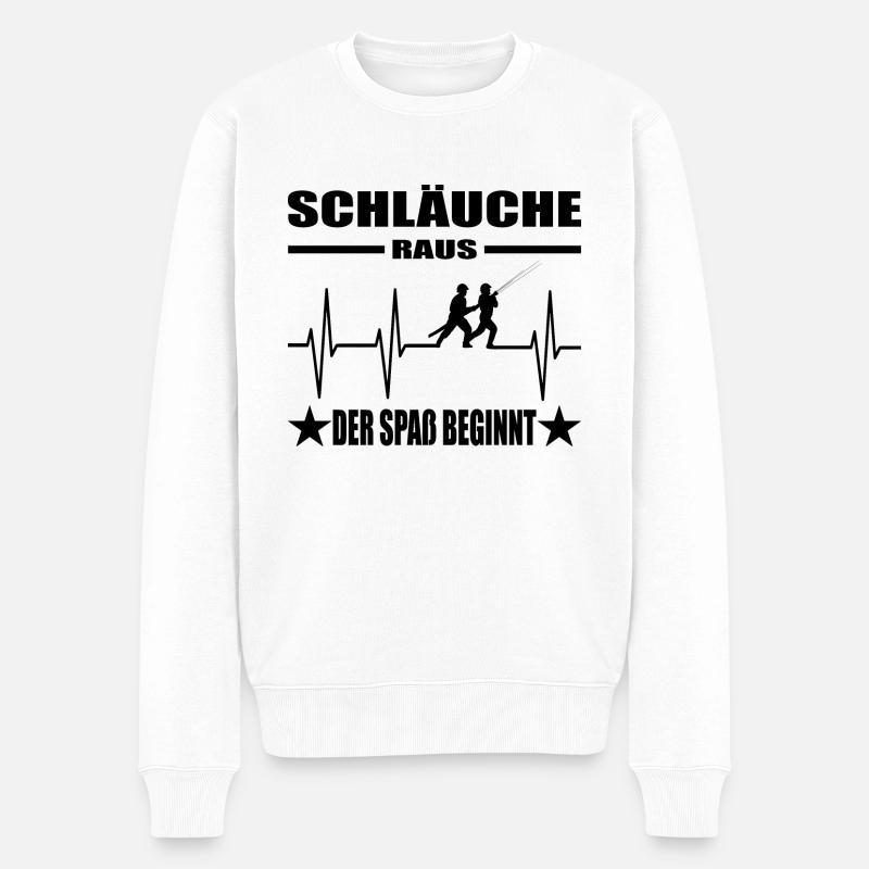 Feuerwehr - Männer Premium Bio Pullover - Weiß