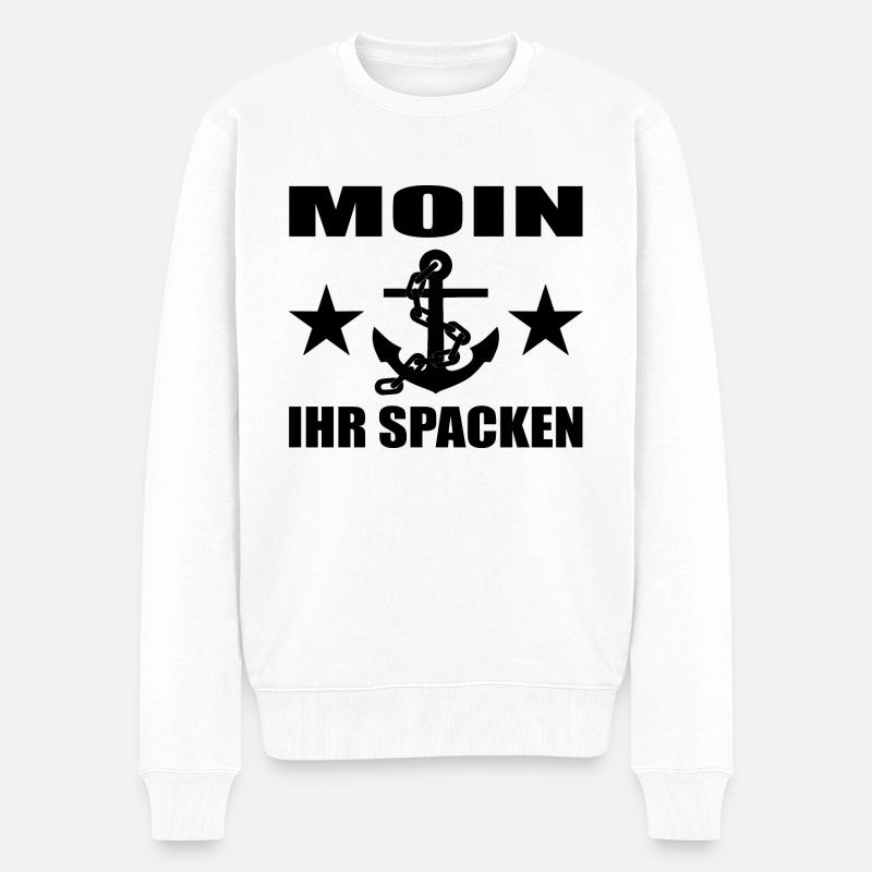 Moin - Männer Premium Bio Pullover - Weiß