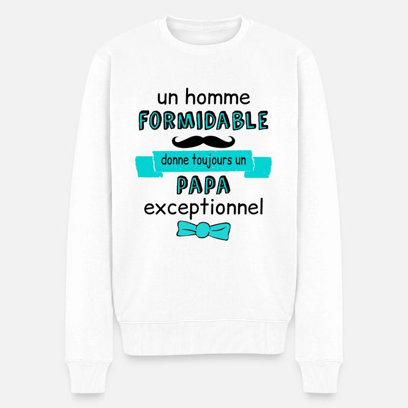 Un homme formidable donne un papa exceptionnel - Pull Premium bio Homme - blanc