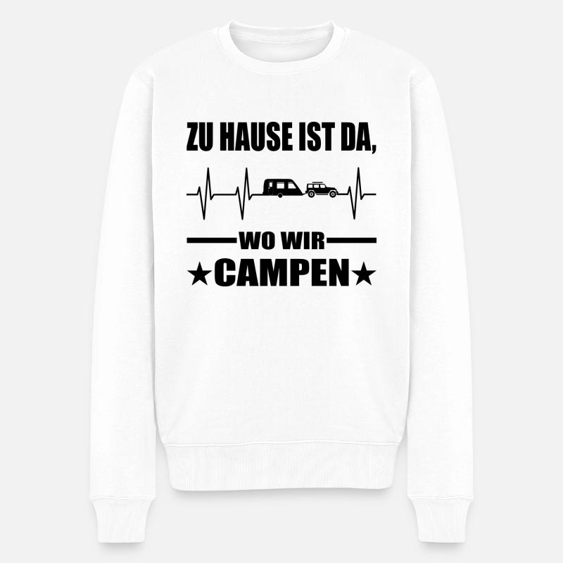 Camping - Männer Premium Bio Pullover - Weiß