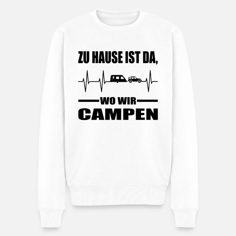 Camping - Männer Premium Bio Pullover - Weiß