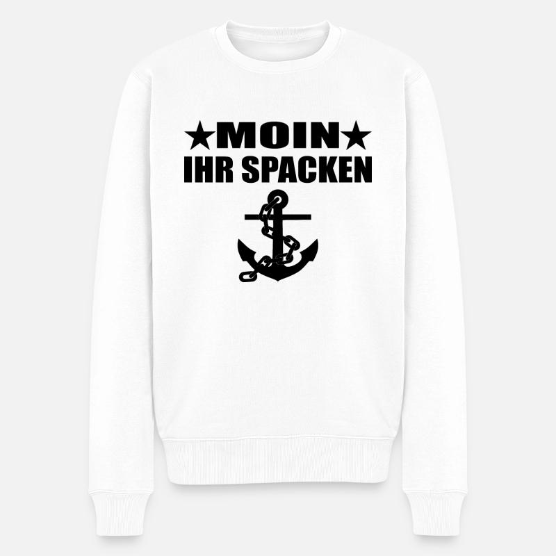 Moin - Männer Premium Bio Pullover - Weiß