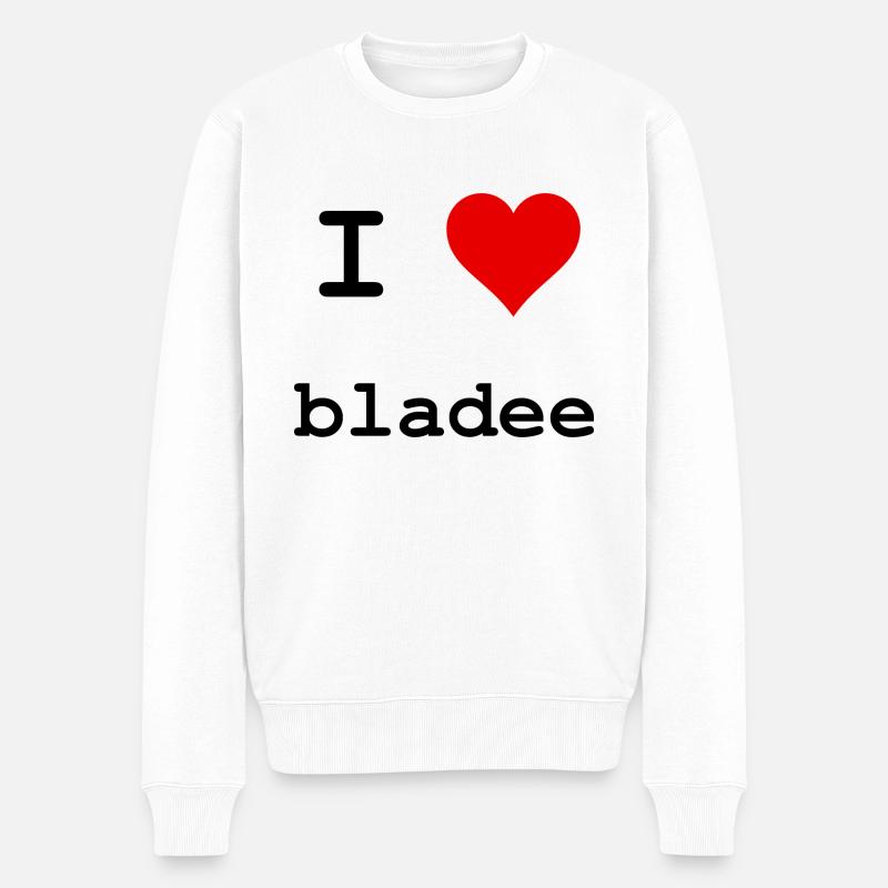 Ich liebe Bladee - Männer Premium Bio Pullover - Weiß
