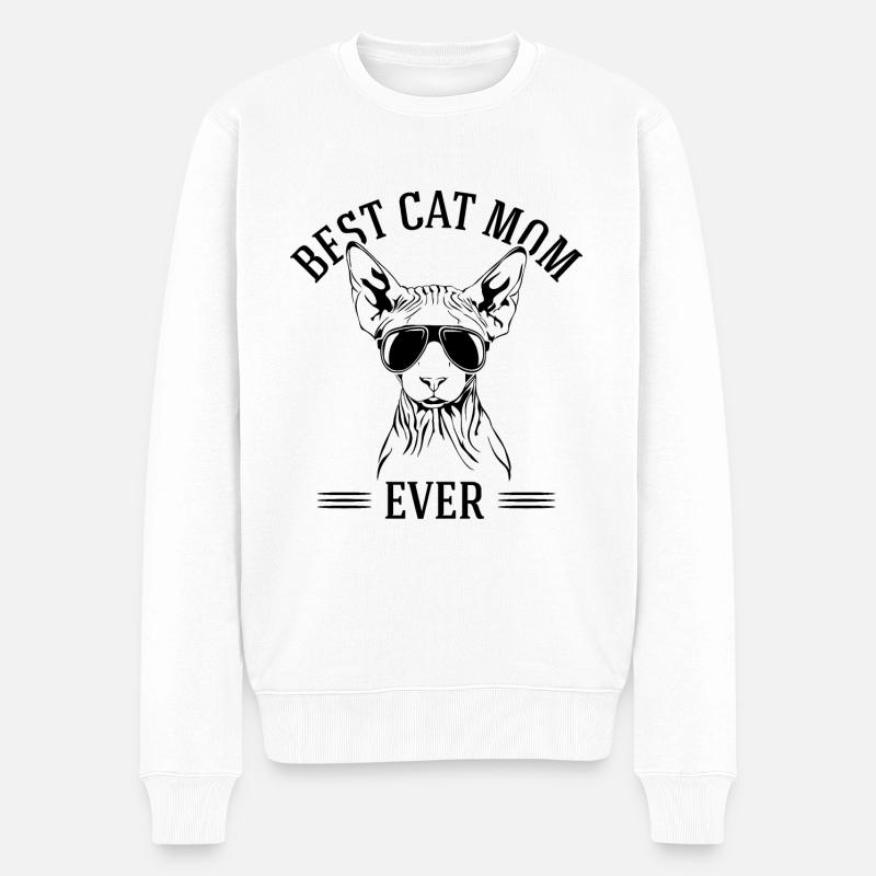 Best Cat Mom Ever Sphynx Katze Katzen Wilsigns - Männer Premium Bio Pullover - Weiß