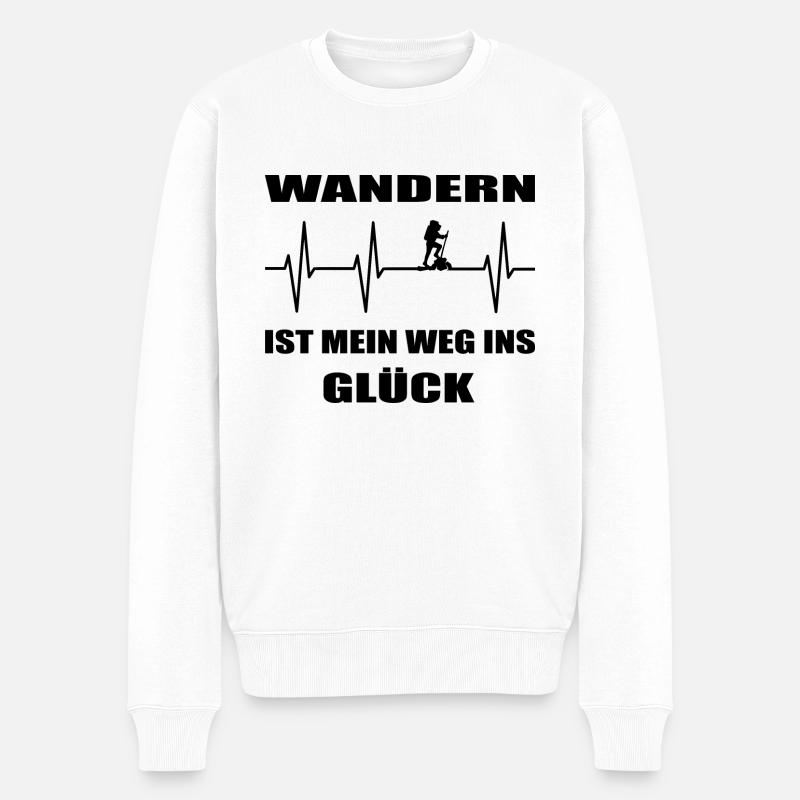 Wandern - Männer Premium Bio Pullover - Weiß