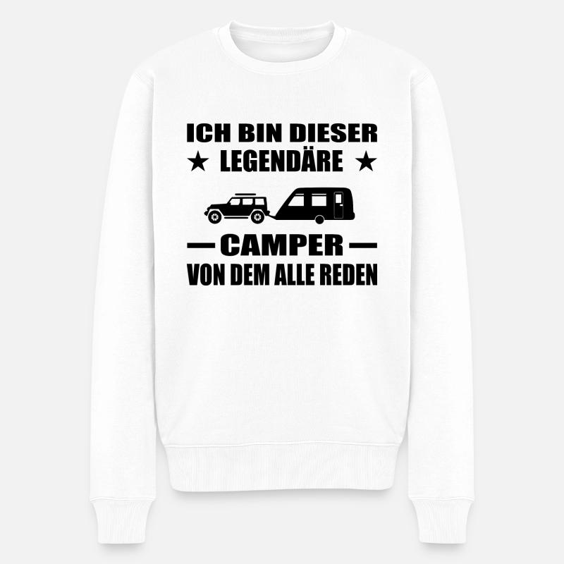Camping - Männer Premium Bio Pullover - Weiß